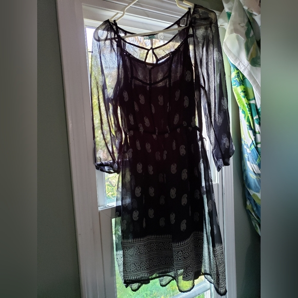 NWOT elegant black sheer ruffle dress - Picture 12 of 15